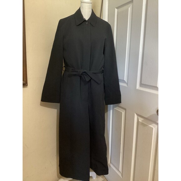 Sanyo NY Jackets & Blazers - Sanyo NY Long Trench Overcoat Button Up Minimalist Black Wool Blend L